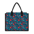 Christmas Holiday Elements Pattern Print Canvas Tote Bag