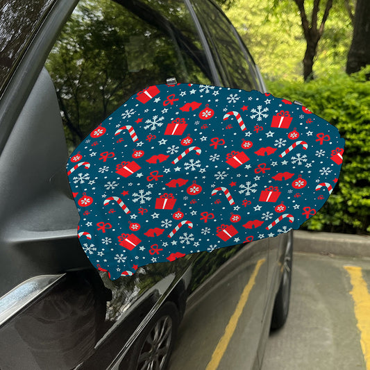 Christmas Holiday Elements Pattern Print Car Side Mirror Covers