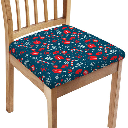 Christmas Holiday Elements Pattern Print Chair Cushion Cover