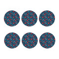 Christmas Holiday Elements Pattern Print Coaster Set