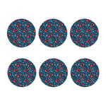 Christmas Holiday Elements Pattern Print Coaster Set