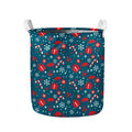 Christmas Holiday Elements Pattern Print Collapsible Laundry Basket
