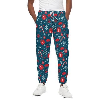 Christmas Holiday Elements Pattern Print Cotton Pants