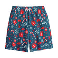 Christmas Holiday Elements Pattern Print Cotton Shorts