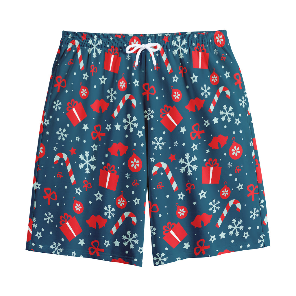 Christmas Holiday Elements Pattern Print Cotton Shorts