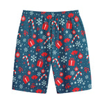 Christmas Holiday Elements Pattern Print Cotton Shorts