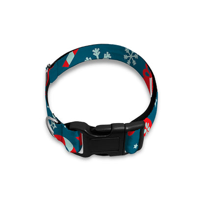 Christmas Holiday Elements Pattern Print Dog Collar