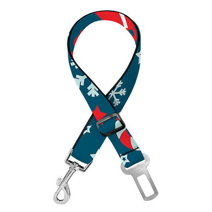 Christmas Holiday Elements Pattern Print Dog Seat Belt