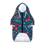 Christmas Holiday Elements Pattern Print Dog Zip Up Hoodie