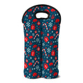 Christmas Holiday Elements Pattern Print Double Neoprene Wine Tote