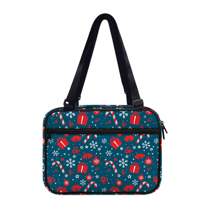 Christmas Holiday Elements Pattern Print Double Strap Bible Bag