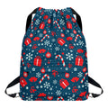 Christmas Holiday Elements Pattern Print Drawstring Backpack