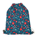 Christmas Holiday Elements Pattern Print Drawstring Bag