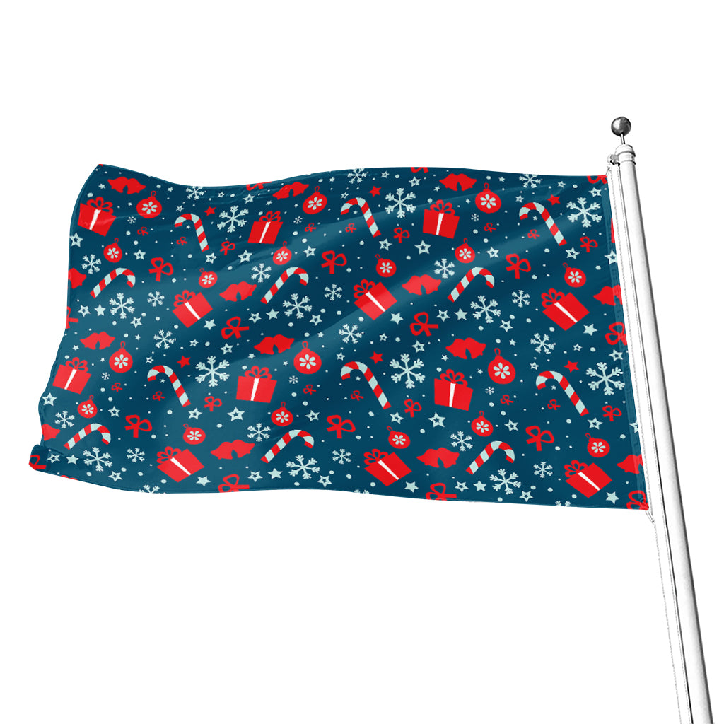 Christmas Holiday Elements Pattern Print Flag