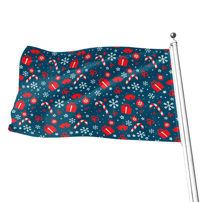 Christmas Holiday Elements Pattern Print Flag