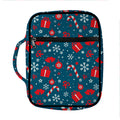 Christmas Holiday Elements Pattern Print Front Pocket Bible Bag