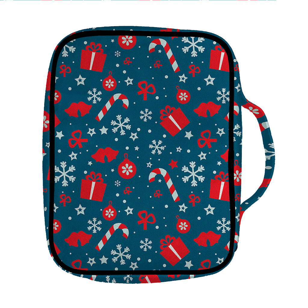 Christmas Holiday Elements Pattern Print Front Pocket Bible Bag