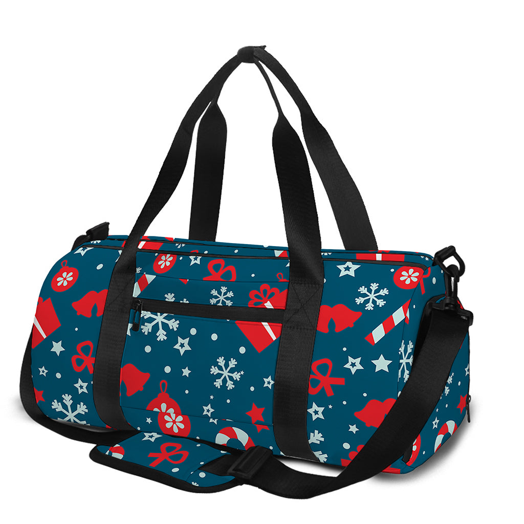 Christmas Holiday Elements Pattern Print Gym Bag
