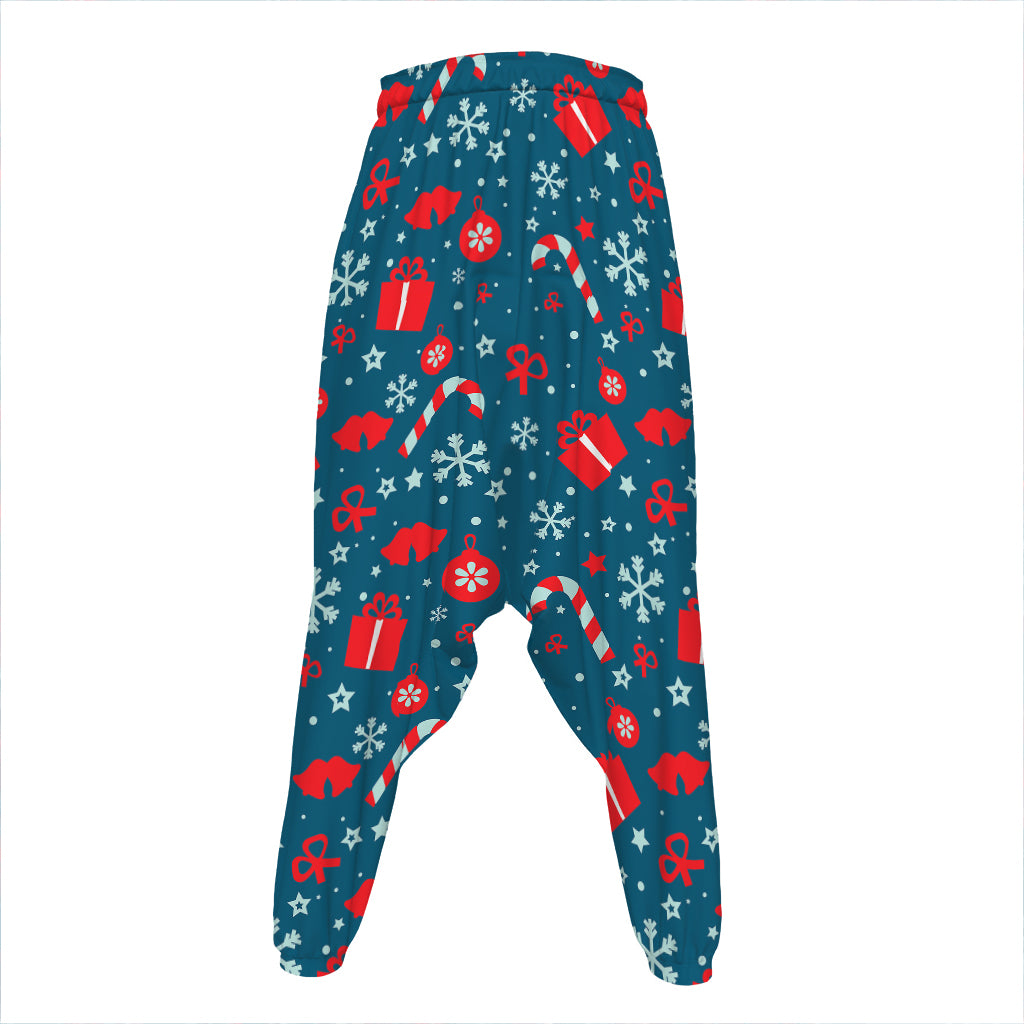 Christmas Holiday Elements Pattern Print Hammer Pants