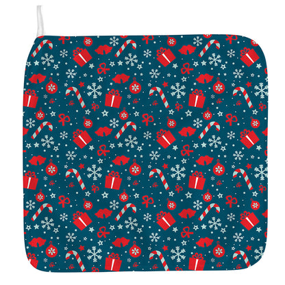 Christmas Holiday Elements Pattern Print Hand Towel