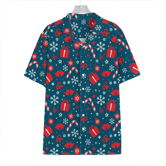Christmas Holiday Elements Pattern Print Hawaiian Shirt