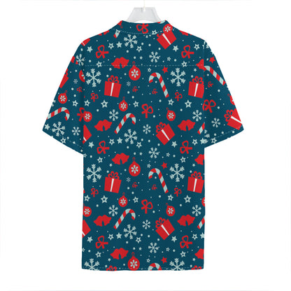 Christmas Holiday Elements Pattern Print Hawaiian Shirt