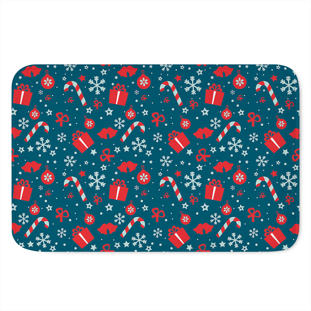 Christmas Holiday Elements Pattern Print Indoor Door Mat