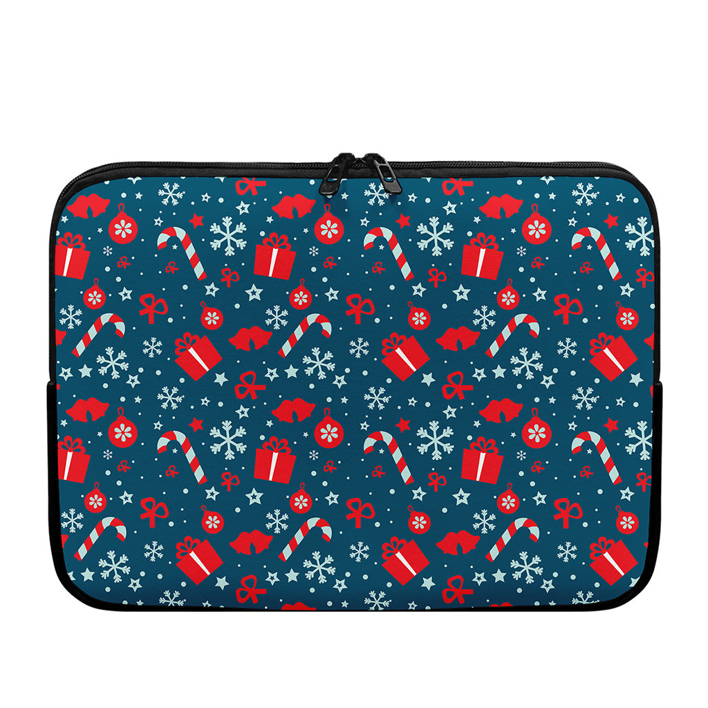 Christmas Holiday Elements Pattern Print Laptop Sleeve