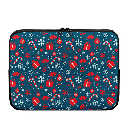 Christmas Holiday Elements Pattern Print Laptop Sleeve