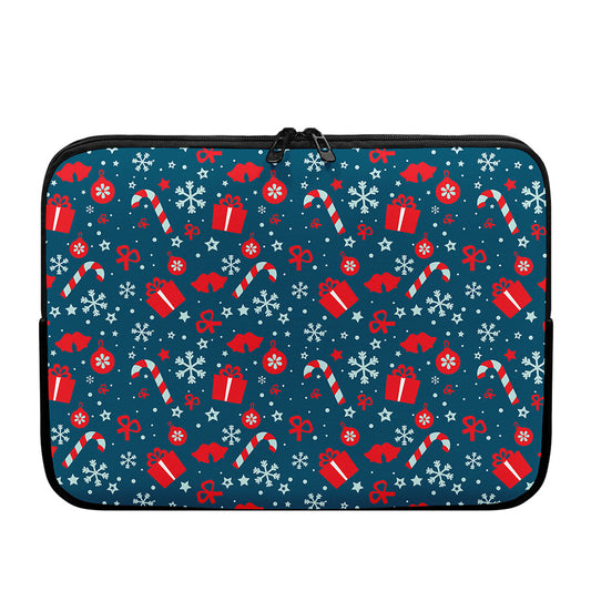 Christmas Holiday Elements Pattern Print Laptop Sleeve