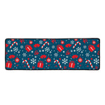 Christmas Holiday Elements Pattern Print Long Kitchen Mat