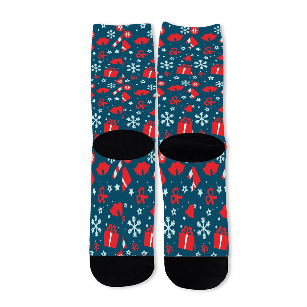 Christmas Holiday Elements Pattern Print Long Socks