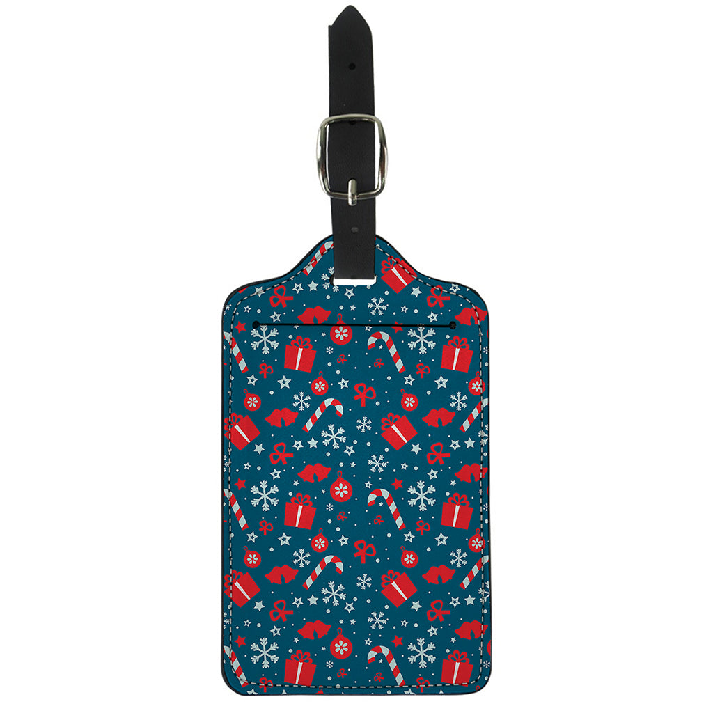 Christmas Holiday Elements Pattern Print Luggage Tag