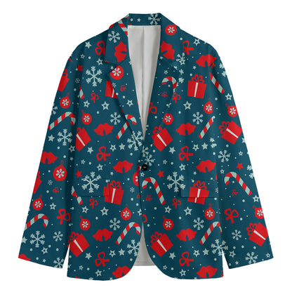 Christmas Holiday Elements Pattern Print Men's Blazer