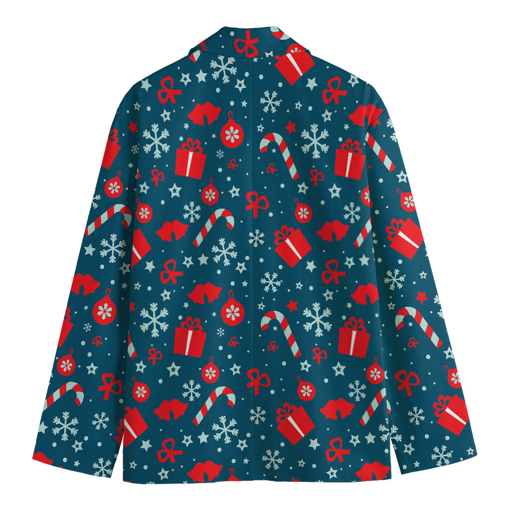 Christmas Holiday Elements Pattern Print Men's Blazer