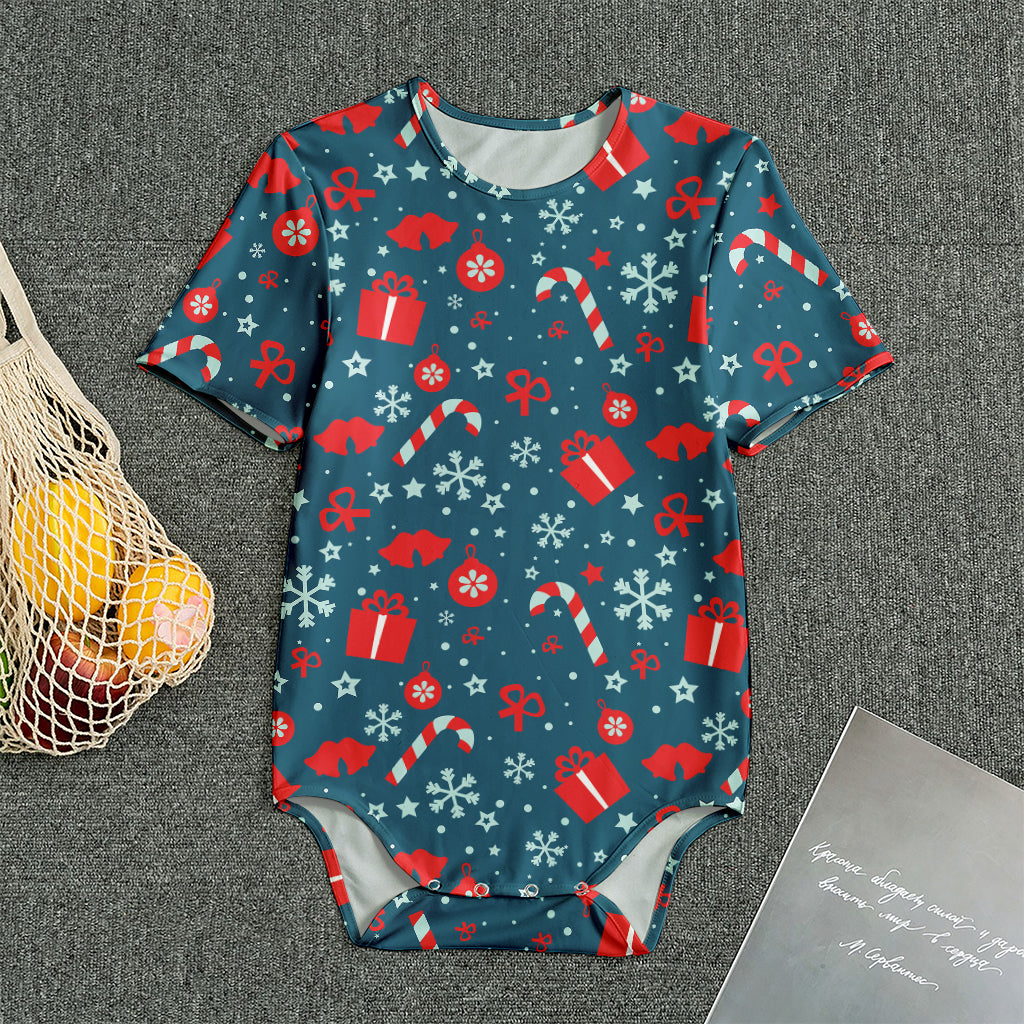 Christmas Holiday Elements Pattern Print Men's Bodysuit