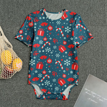 Christmas Holiday Elements Pattern Print Men's Bodysuit