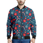 Christmas Holiday Elements Pattern Print Men's Bomber Jacket