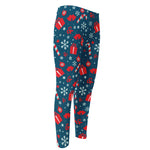 Christmas Holiday Elements Pattern Print Men's Compression Pants