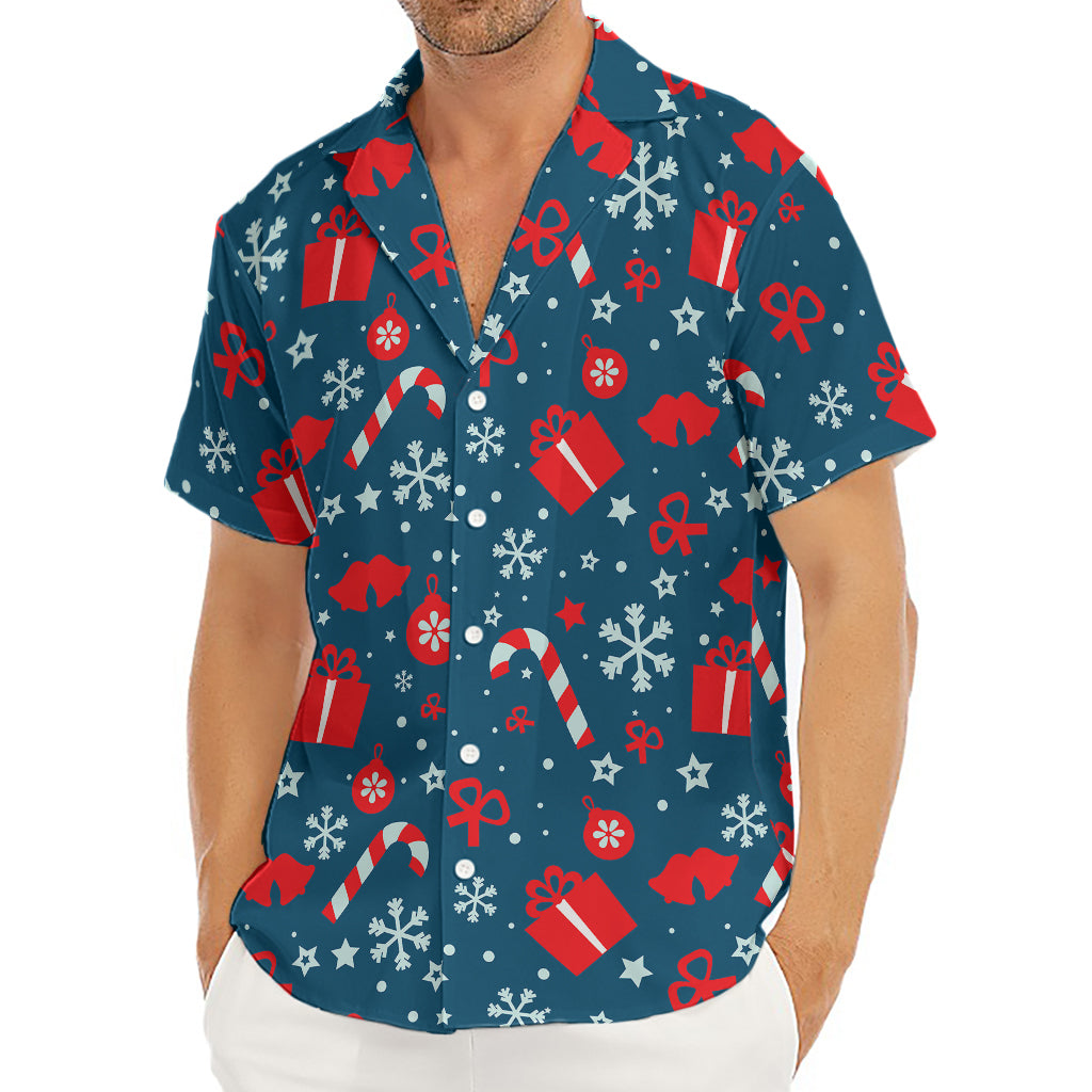 Christmas Holiday Elements Pattern Print Men's Deep V-Neck Shirt