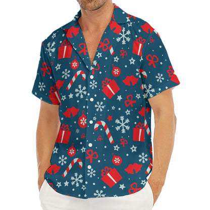 Christmas Holiday Elements Pattern Print Men's Deep V-Neck Shirt