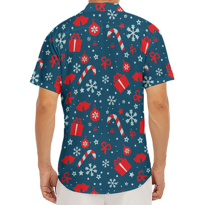 Christmas Holiday Elements Pattern Print Men's Deep V-Neck Shirt