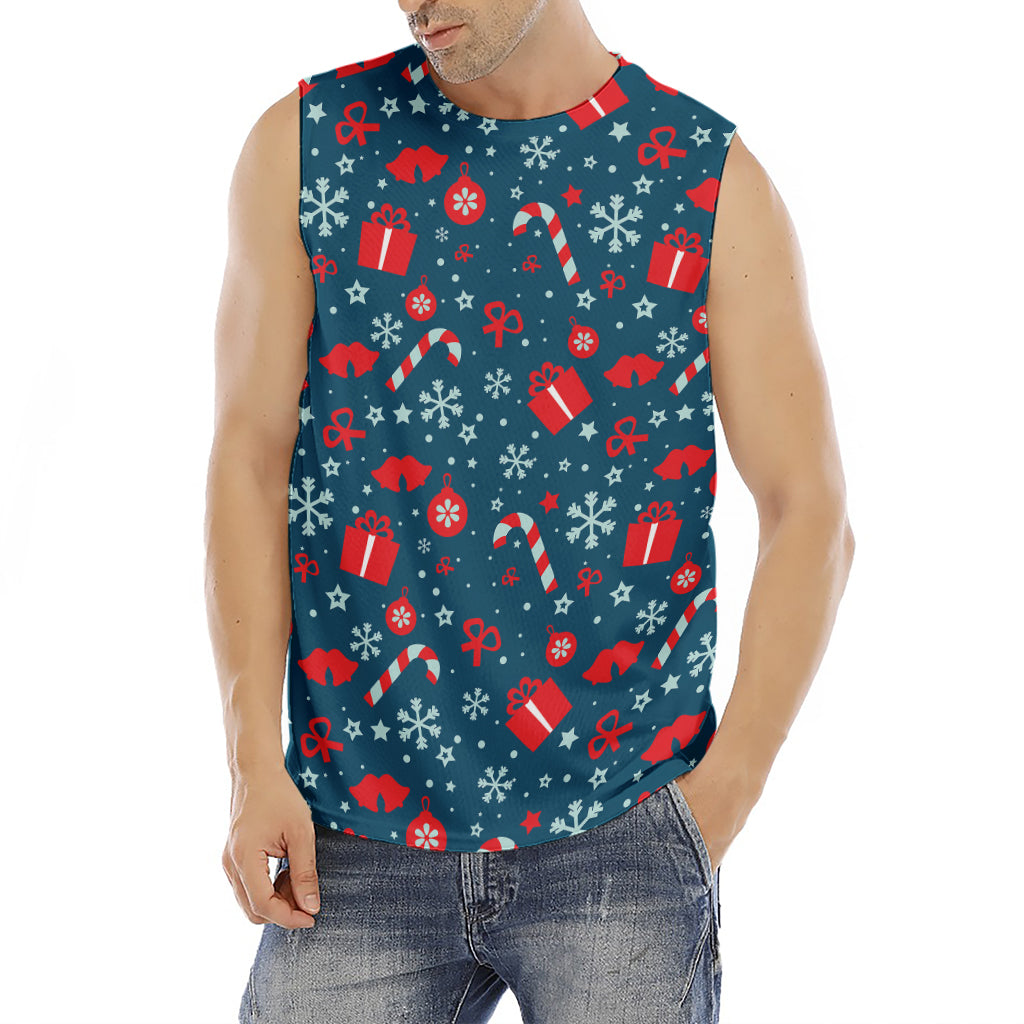 Christmas Holiday Elements Pattern Print Men's Fitness Tank Top