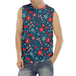 Christmas Holiday Elements Pattern Print Men's Fitness Tank Top