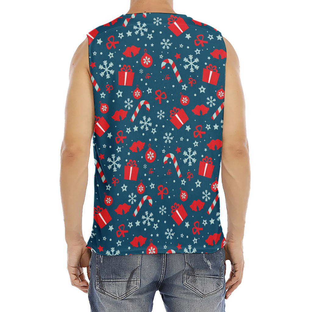 Christmas Holiday Elements Pattern Print Men's Fitness Tank Top