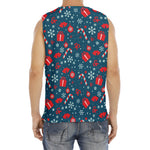 Christmas Holiday Elements Pattern Print Men's Fitness Tank Top