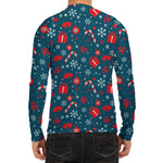Christmas Holiday Elements Pattern Print Men's Long Sleeve Rash Guard
