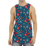 Christmas Holiday Elements Pattern Print Men's Muscle Tank Top