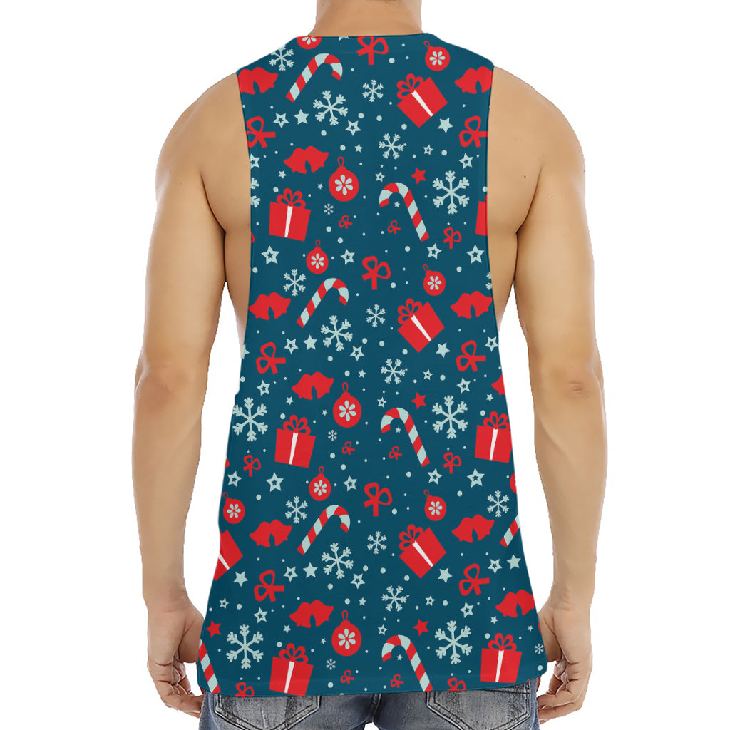 Christmas Holiday Elements Pattern Print Men's Muscle Tank Top