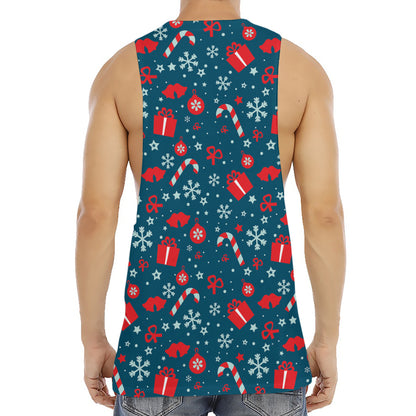 Christmas Holiday Elements Pattern Print Men's Muscle Tank Top